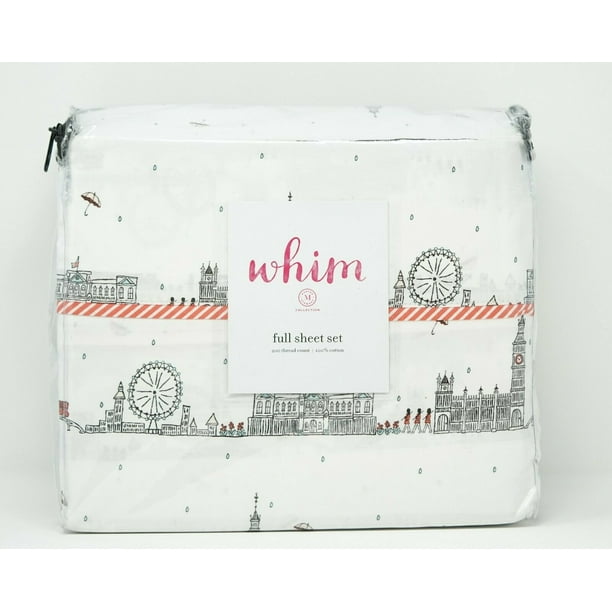 Whim by Martha Stewart London Town 200 TC 100% Cotton 3-Pc Sheet Set Twin XL Whim by Martha Stewart London Town 200 TC 100% Cotton 3-Pc Sheet Set Twin XL